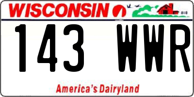 WI license plate 143WWR
