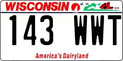 WI license plate 143WWT