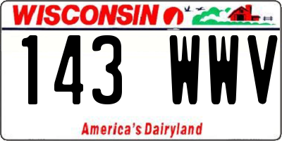 WI license plate 143WWV