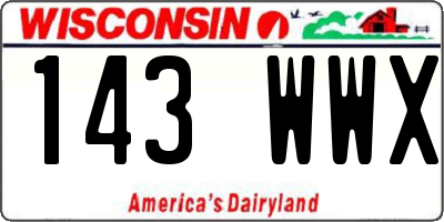 WI license plate 143WWX