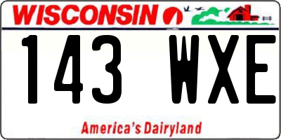 WI license plate 143WXE