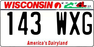 WI license plate 143WXG