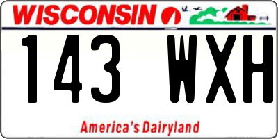 WI license plate 143WXH