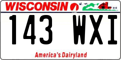 WI license plate 143WXI