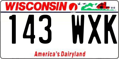 WI license plate 143WXK