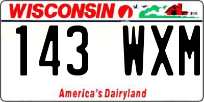 WI license plate 143WXM