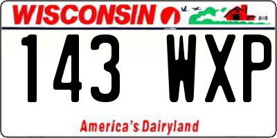 WI license plate 143WXP