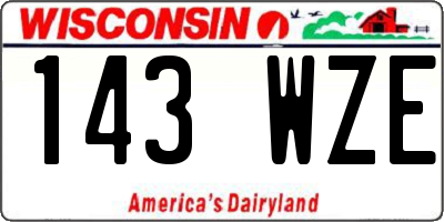 WI license plate 143WZE
