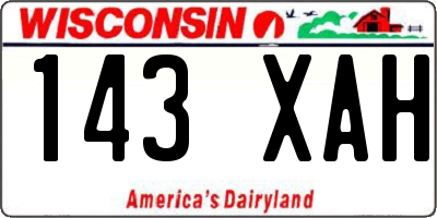 WI license plate 143XAH