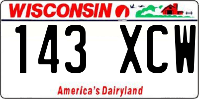 WI license plate 143XCW