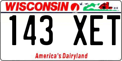 WI license plate 143XET
