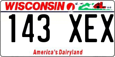 WI license plate 143XEX