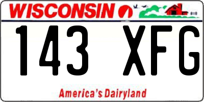 WI license plate 143XFG