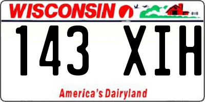 WI license plate 143XIH