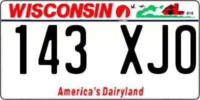 WI license plate 143XJO