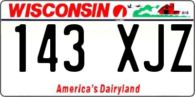 WI license plate 143XJZ