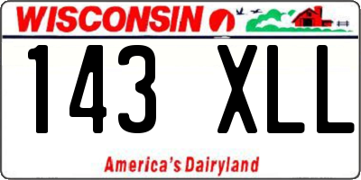 WI license plate 143XLL