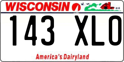 WI license plate 143XLO