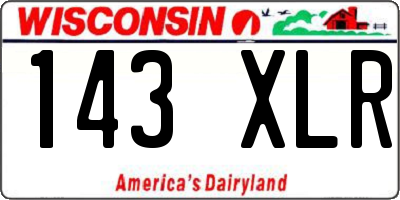 WI license plate 143XLR