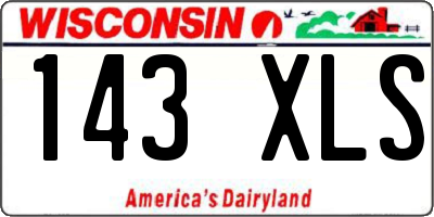 WI license plate 143XLS