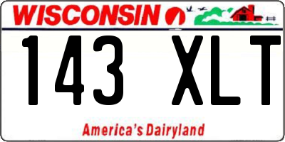 WI license plate 143XLT