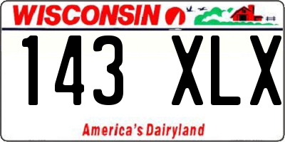 WI license plate 143XLX