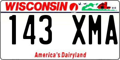 WI license plate 143XMA
