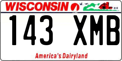 WI license plate 143XMB