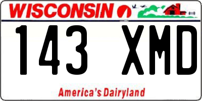 WI license plate 143XMD