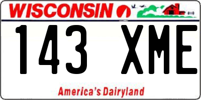 WI license plate 143XME