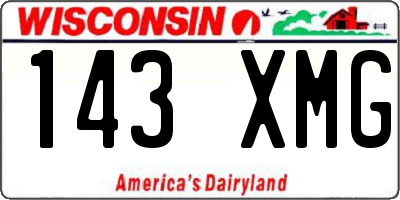 WI license plate 143XMG