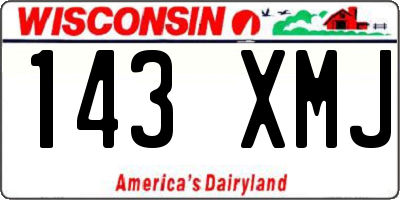 WI license plate 143XMJ
