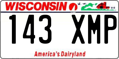 WI license plate 143XMP