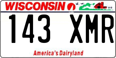 WI license plate 143XMR