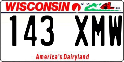 WI license plate 143XMW