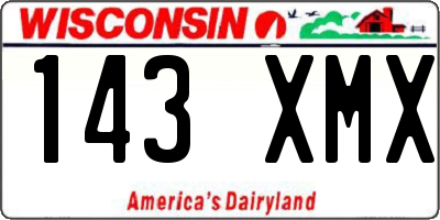 WI license plate 143XMX