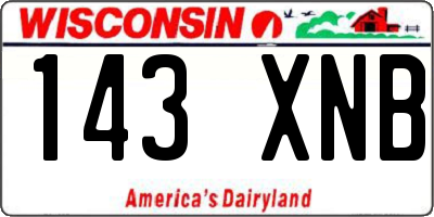 WI license plate 143XNB