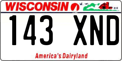 WI license plate 143XND