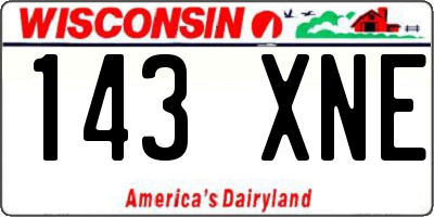 WI license plate 143XNE