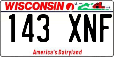 WI license plate 143XNF
