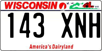 WI license plate 143XNH