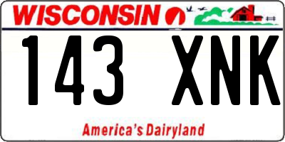 WI license plate 143XNK