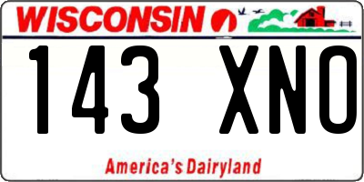 WI license plate 143XNO