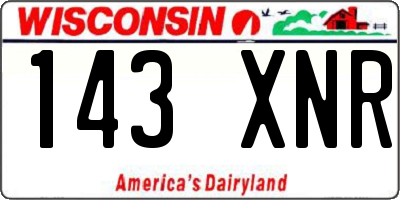 WI license plate 143XNR