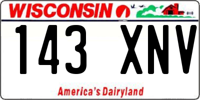 WI license plate 143XNV