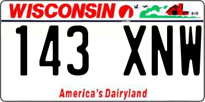 WI license plate 143XNW