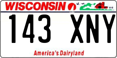 WI license plate 143XNY