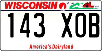 WI license plate 143XOB