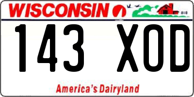 WI license plate 143XOD