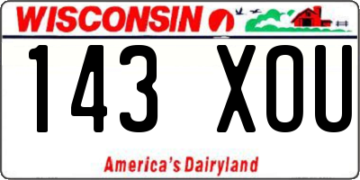 WI license plate 143XOU